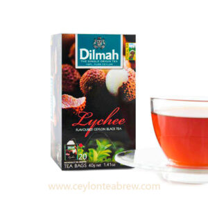 Dilmah Ceylon black tea bags with natural Lychee flavor