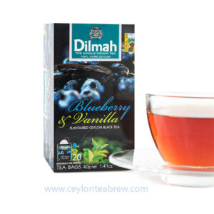 Dilmah Ceylon black tea bags with natural Blueberry and Vanilla flavor