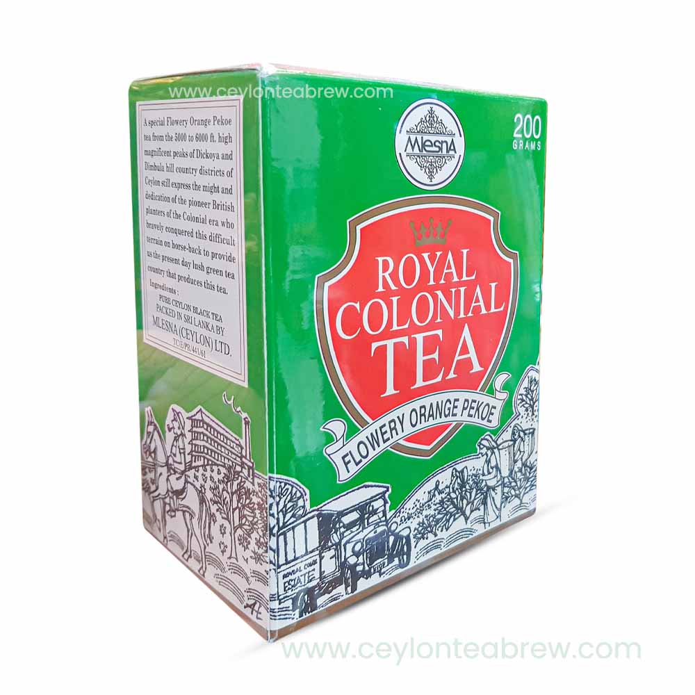 Mlesna Royal Colonial Black flowery orange pekoe leaf tea - Ceylon tea brew  UK