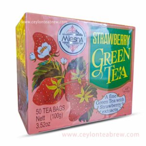 Mlesna Ceylon green tea bags with natural strawberry extracts