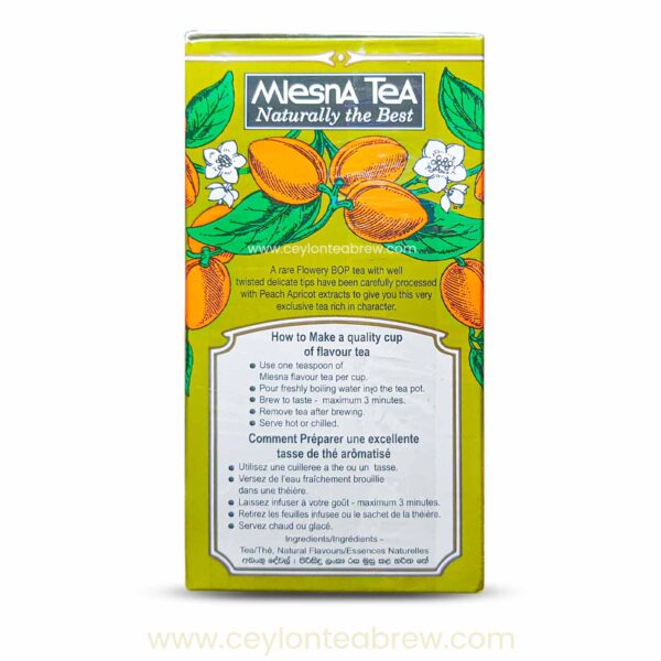 Mlesna Ceylon tea Peach apricot green tea bags