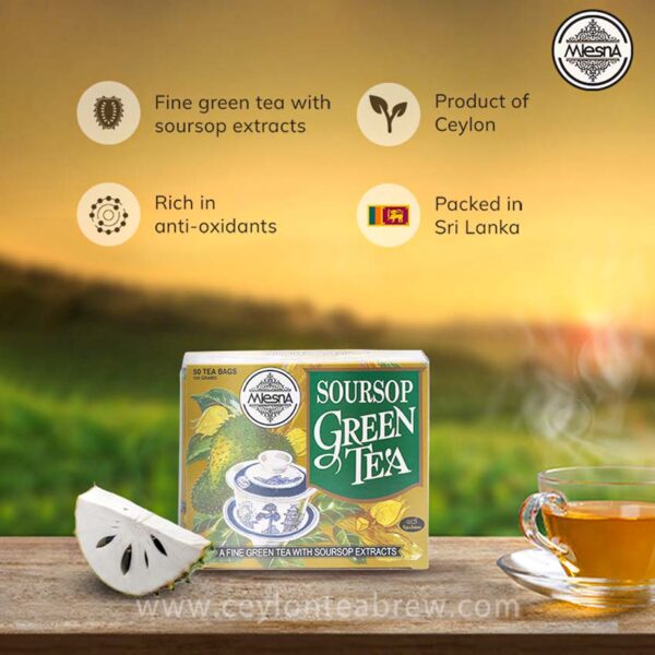 Mlesna Soursop green tea bags with with cancer cure fruits