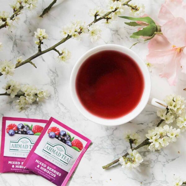 Ahmed Tea London Rosehip real Hibiscus and Cherry tea bags