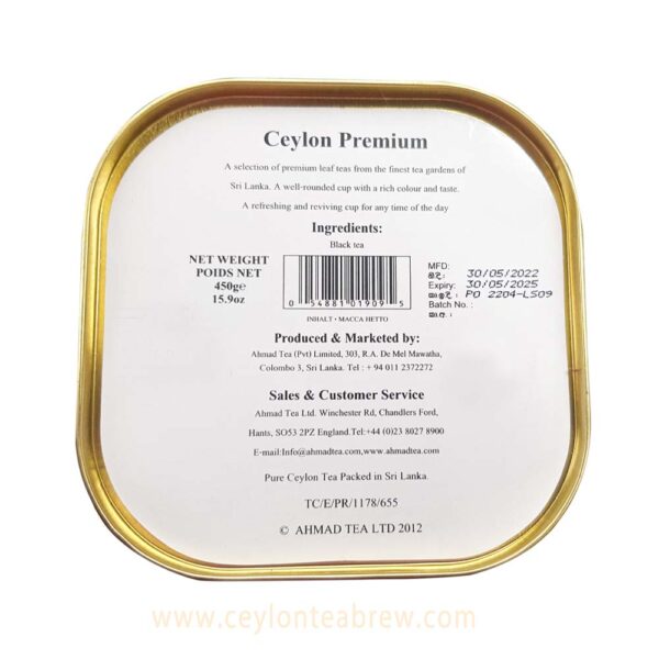 Ahmed tea london Ceylon premium black loose tea details