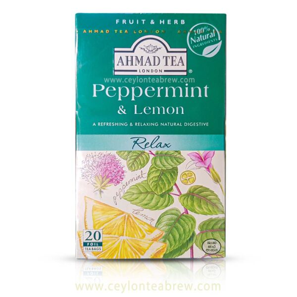 Almed tea London Peppermint and Lemon flavored tea bags 1