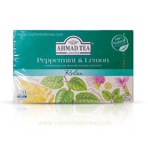 Almed tea London Peppermint and Lemon flavored tea bags