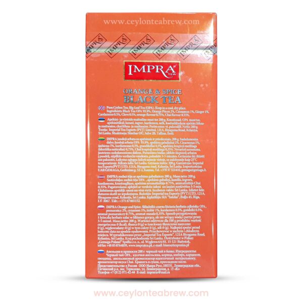 Impra Black large leaf black tea with Orange spice flavor 1