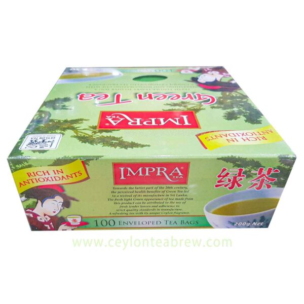 Impra Ceylon pure green tea 100 bags best quality rich in