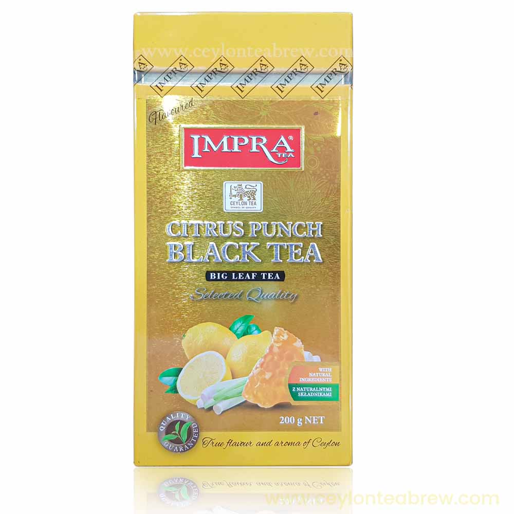 Impra ceylon pure black tea with natural citrus punch leaf tea 1