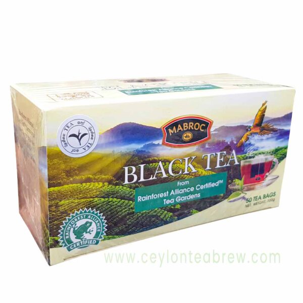 Mabrock Ceylon pure black tea bags from rainforest aliance