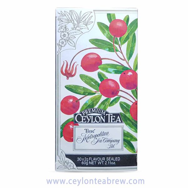 Mlesna Ceylon Black luxury tea bags with cranberry flavor