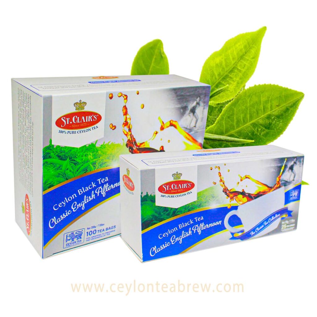 St Clairs Ceylon black tea classic English afternoon tea bags