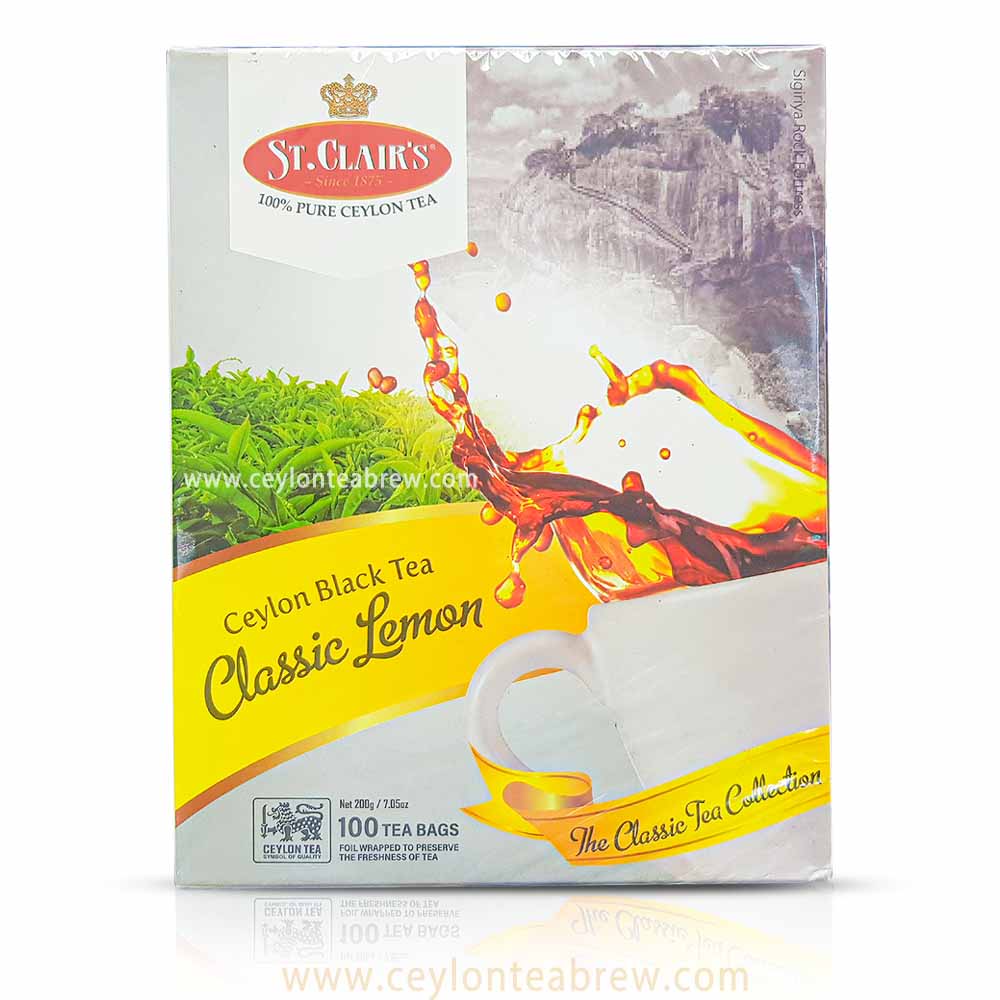 St Clairs Ceylon black tea classic earl lemon tea bags 100