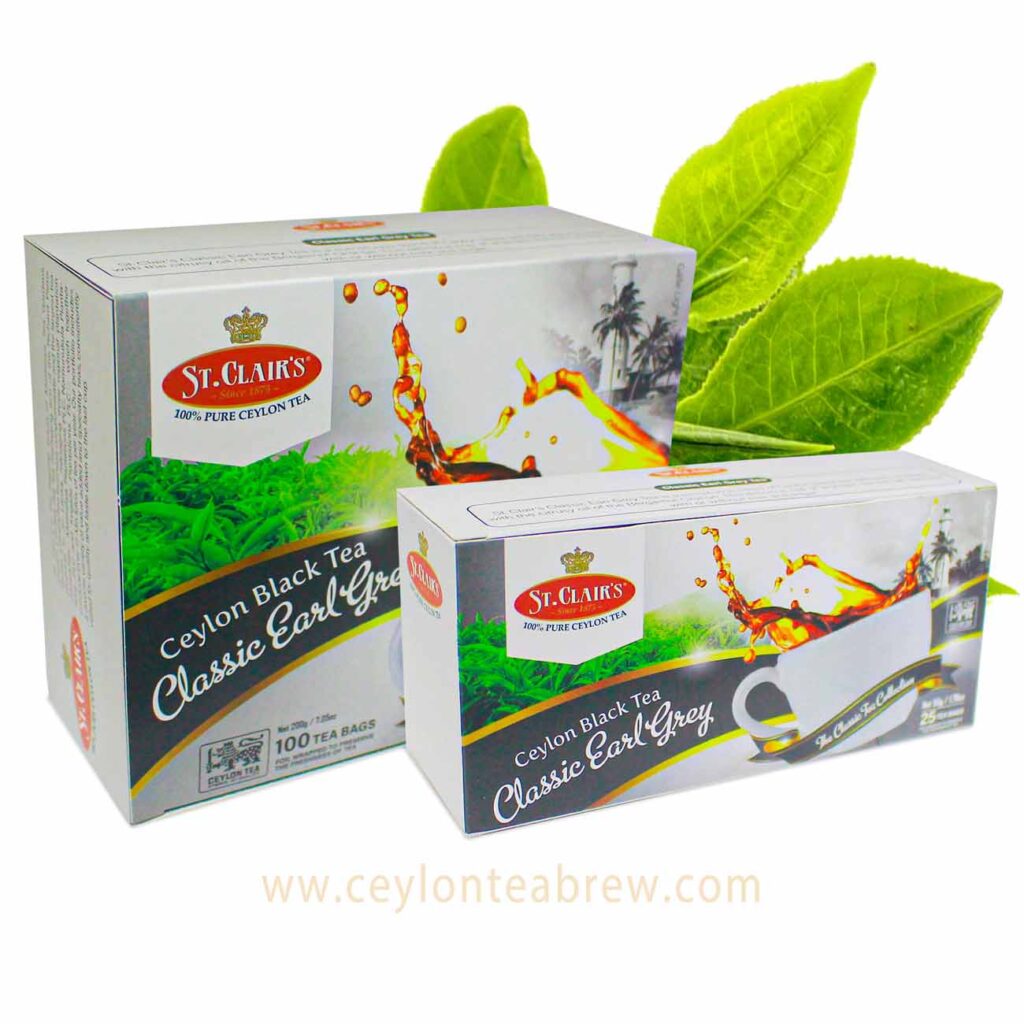 St Clairs Ceylon black tea earl grey tea bags