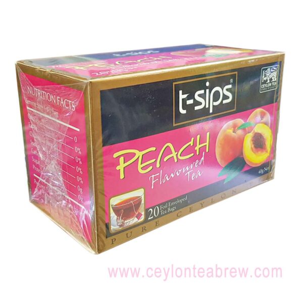 T sips Ceylon Peach flavored tea bag