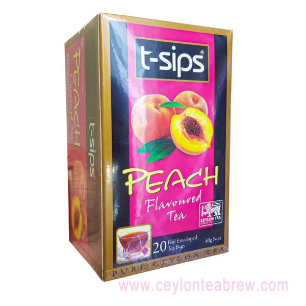 T sips Ceylon Peach flavored tea bags