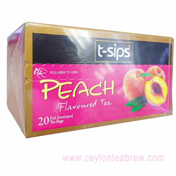 T sips Ceylon Peach natural flavored tea bags