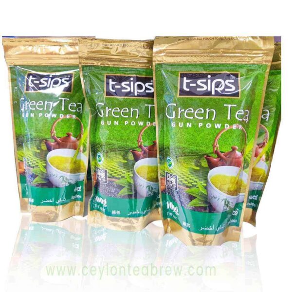 T sips Ceylon pure Green tea fresh loose leaves gun powder 1