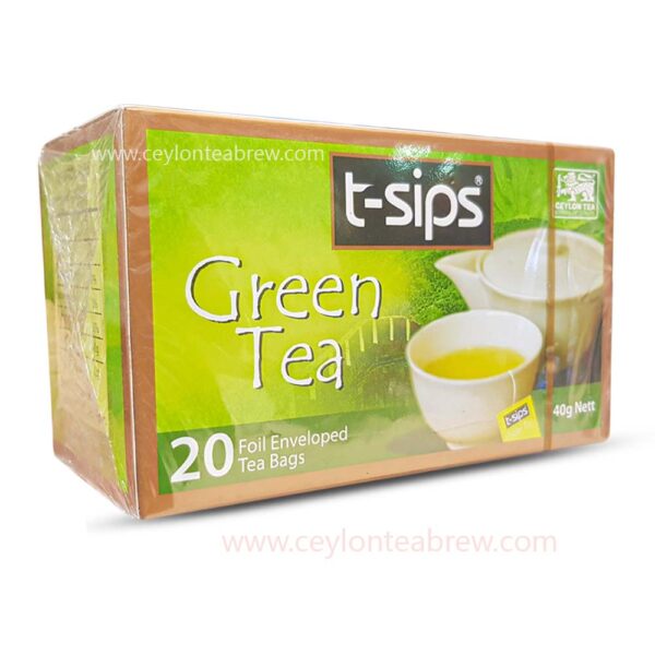 T sips ceylon pure green tea bags