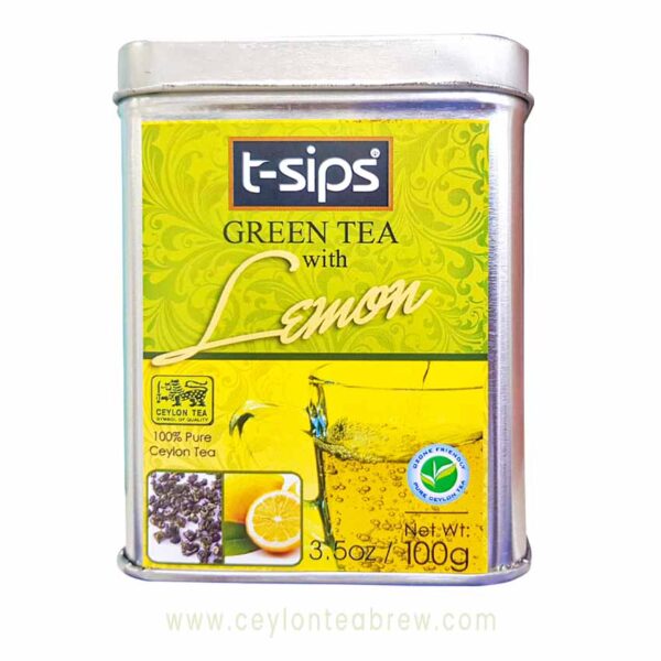 T sips ceylon pure green tea with Lemon