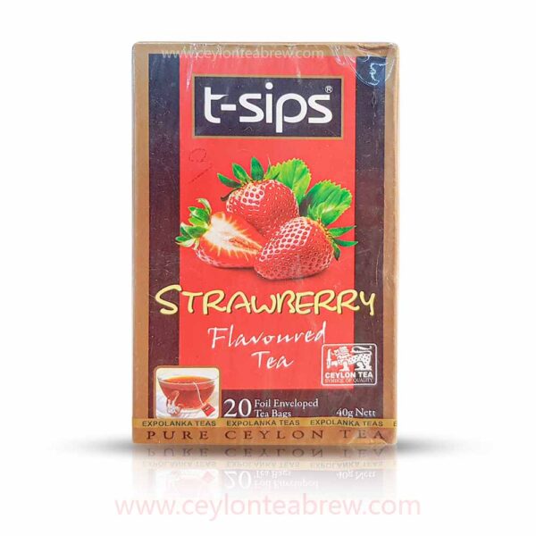 T sips ceylon tea bags with strawberry flavor