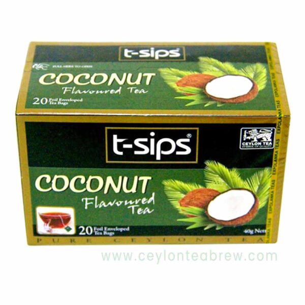 T sips ceylon tea with coconut flavor