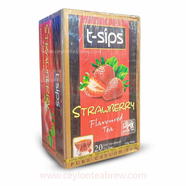 T sips ceylon tea with strawberry flavor 1