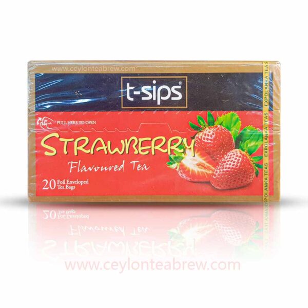 T sips ceylon tea with strawberry flavor