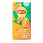 Lipton Ceylon green tea bags with citrus flavor taste