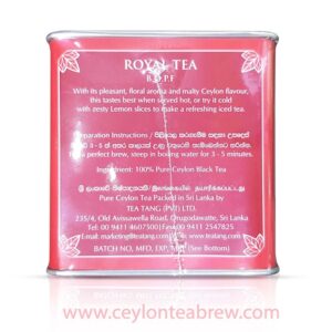 Tea tang Ceylon Royal tea B O P F black leaf tea 100g
