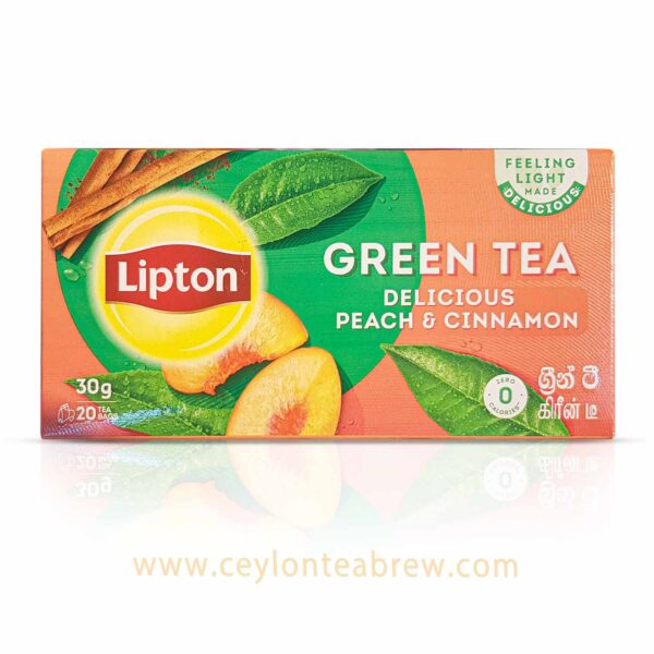 Lipton Ceylon green tea delicious peach and cinnamon tea bags 1