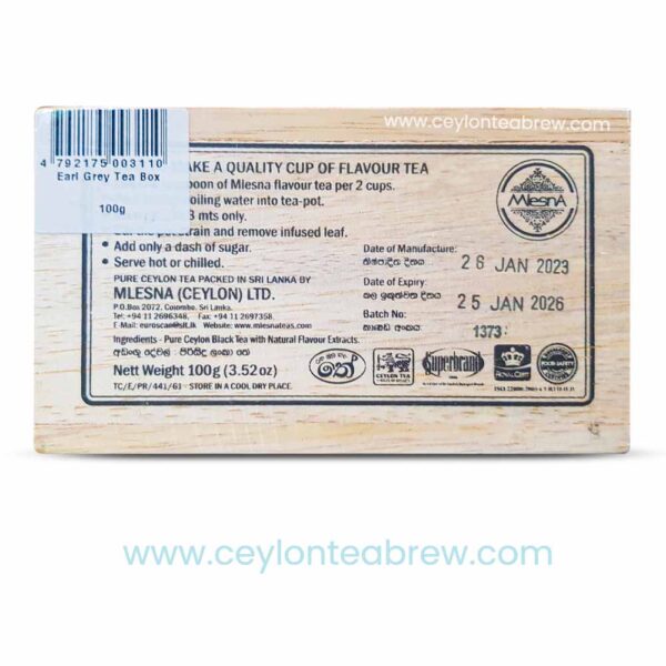 Mlesna Ceylon earl grey loose leaf special blend tea in wooden box