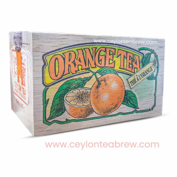 Mlesna Ceylon loose leaf tea with orange in wooden box