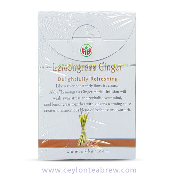 Akbar Ceylon Lemongrass and ginger fusion tea bags with real pieces