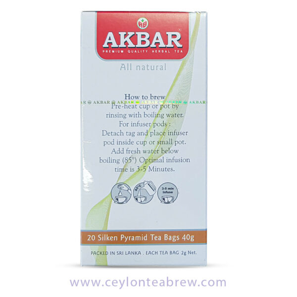 Akbar Ceylon Lemongrass and ginger fusion tea bags with real pieces