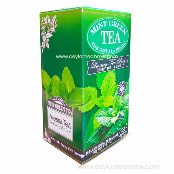 Mlesna Ceylon green luxury tea bags with mint flavor