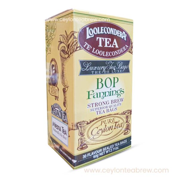 Mlesna Loolecondera strong brew luxury tea bags BOP fanning