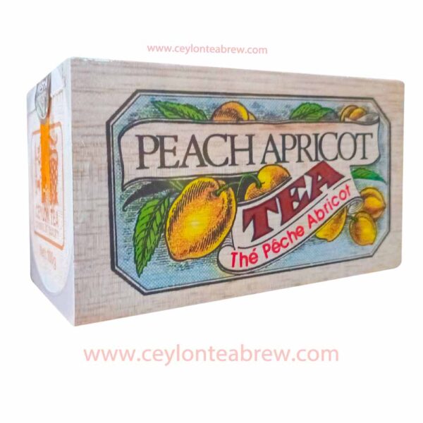 Mlesna Ceylon loose leaf tea with peach and apricot extracts in wooden box