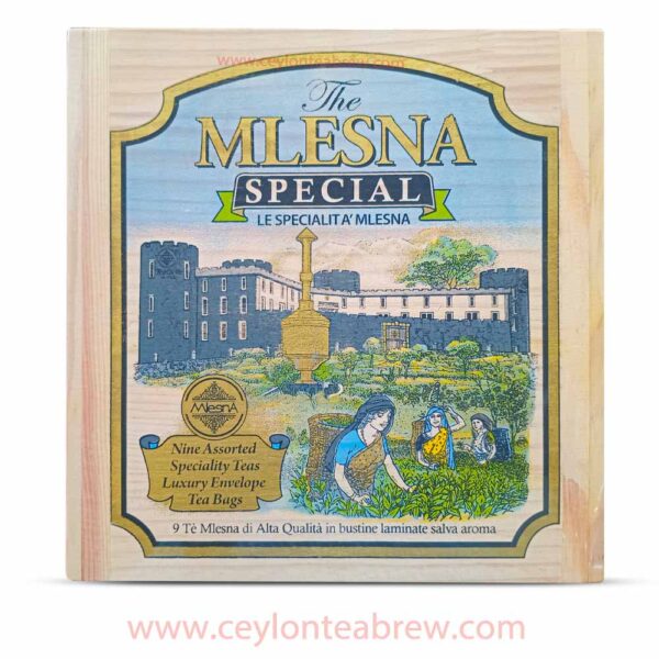 Mlesna 9 assorted speciality teas luxury envelops tea bags in wooden box gift